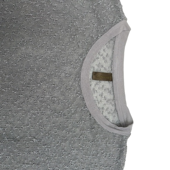 Danny Be Grey Loose Knit Short Sleeve Round Neck Sweater Top Size S - Picture 8 of 8